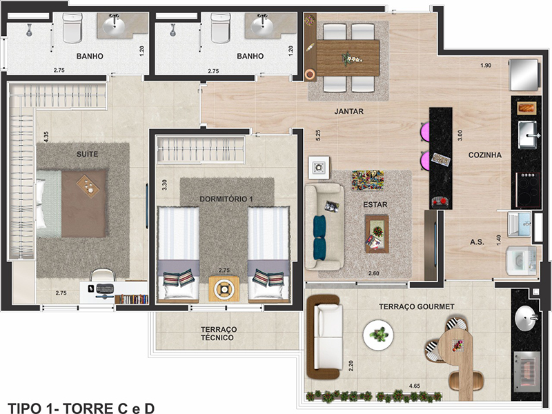 2 dorms