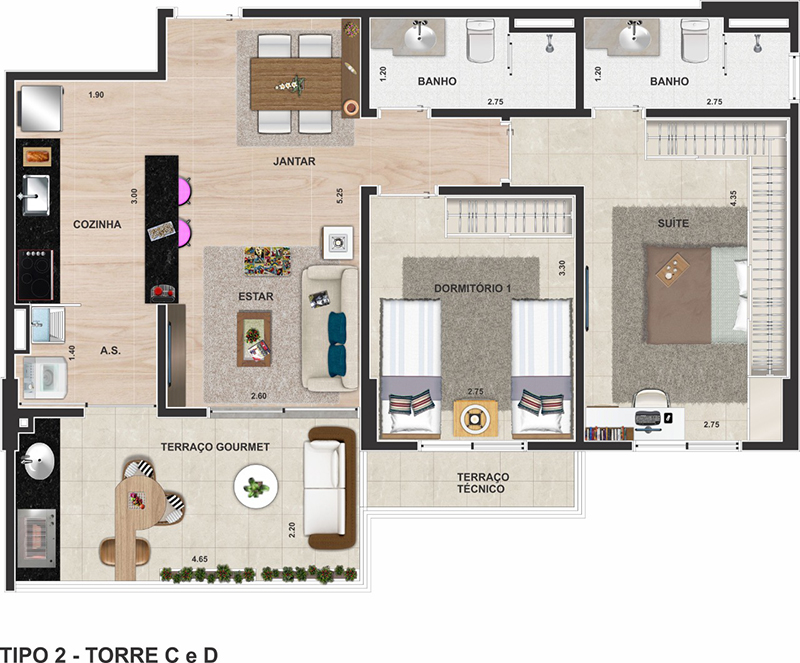 3 dorms