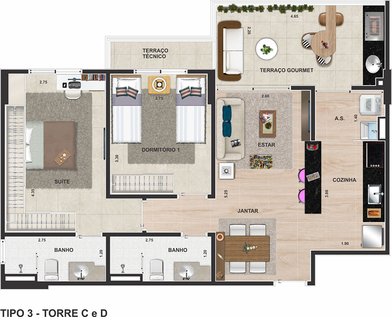 2 dorms