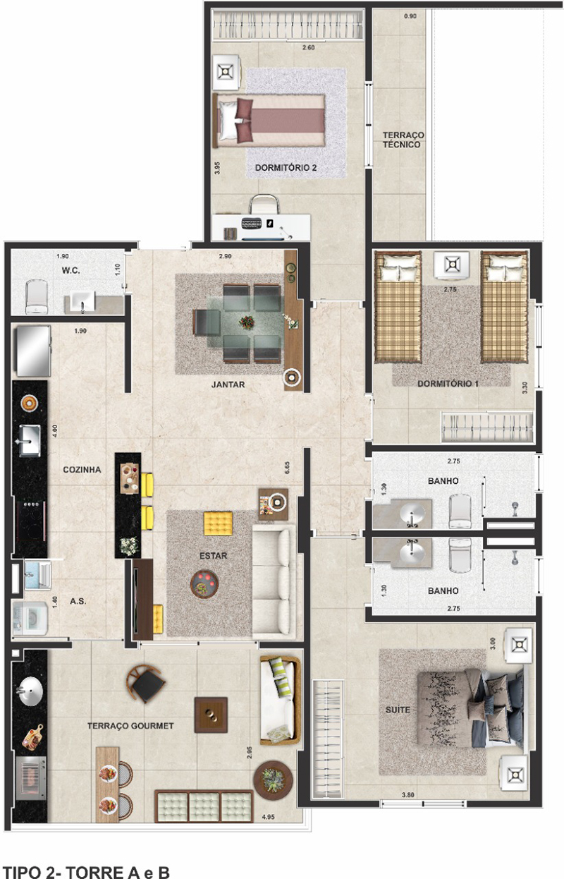 2 dorms