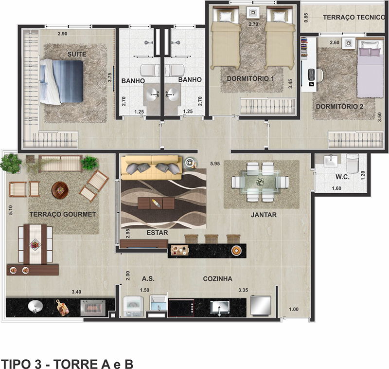 2 dorms